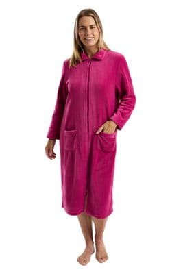 Marlon  Coral Zipper Robe Fleece| Raspberry MA45805