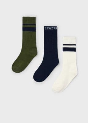 Mayoral  Boys 3 Socks Set | Olive 10053 AW