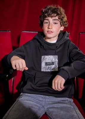 Mayoral Boys Contrasts Pullover| Black 7403 AW