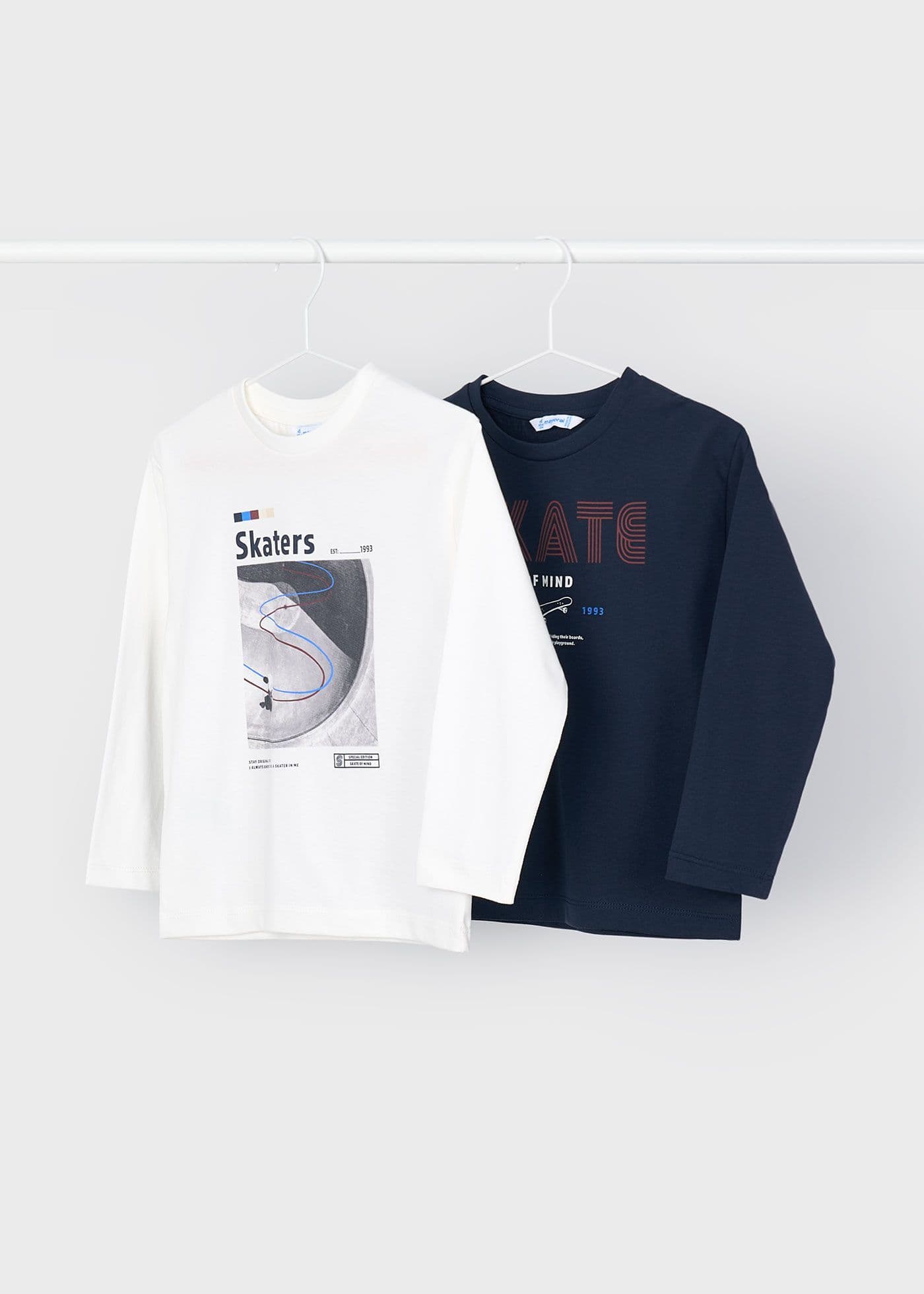 Mayoral Boys L/S Pieces T-Shirts Set Cream/ Navy 4091 AW