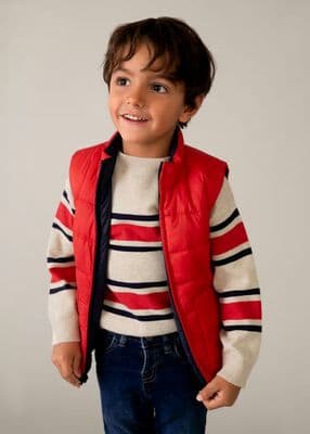 Mayoral Boys Reversible Vest | Tomato 3380/ SS26