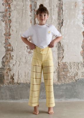 Mayoral Girls Crochet Trousers | Vanilla 6550/SS26