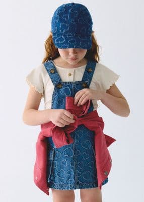 Mayoral Girls Denim Overall Skirt | Heart 3910/SS26