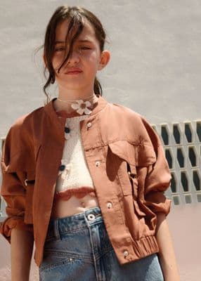 Mayoral Girls Jacket With Buckles | Clay 6404/SS26