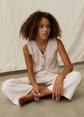 Mayoral Girls Knit Button Top |  Almond 6020 /SS26