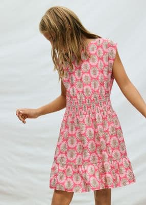 Mayoral Girls Print Dress | Coral 6910/SS26