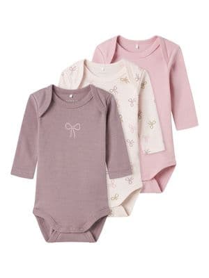 Name it Pink Bow 3 Pack LS Vest | Pink