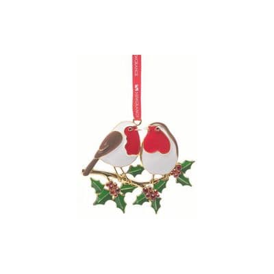 Newgrange Christmas Hanging Robin Pair On Branch |  700013