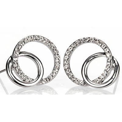 Newgrange  Diamante Loop Earrings | Silver 600048