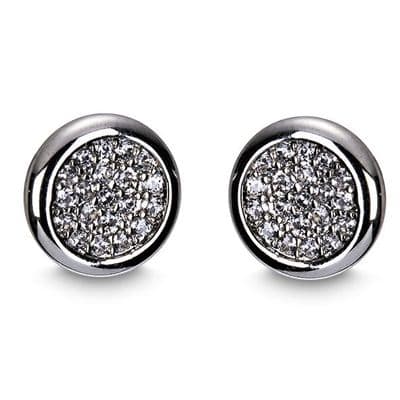 Newgrange  Diamonte  Round Earrings | Silver 600018