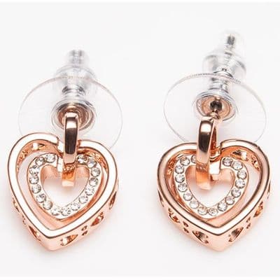 Newgrange Heart Intertwined Earrings | Rose Gold 600311