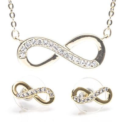 Newgrange Infinity Pendant & Earring Set | Gold  600320