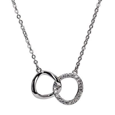Newgrange Interlock Diamante Rings Necklace |  Silver 600046