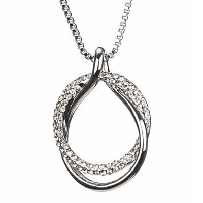 Newgrange Silver Diamante Loop Pendant | Silver 600052