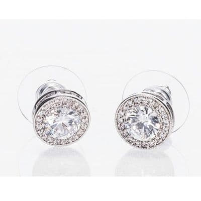 Newgrange Stone & Diamonte Earrings| Silver  600044