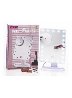 Nexus  Desk Top Mirror With Light | White RL 7