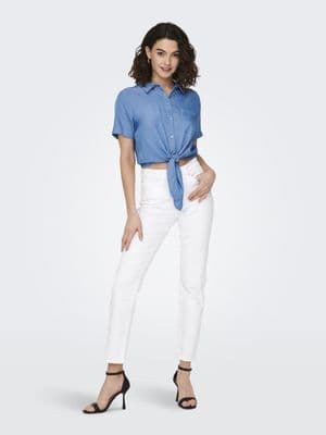 ONLY Emily Stretch HW ST Ankle Denim Jeans| White