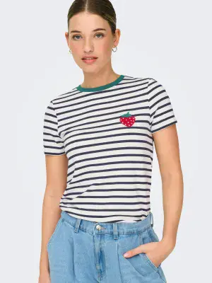 ONLY Heart Life S/S Tee | Strawberry