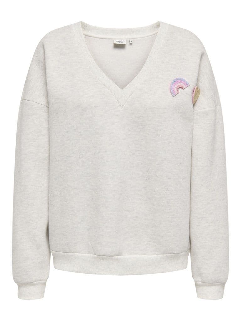 ONLY Holly L/S V-Neck Brooch Sweater Birch