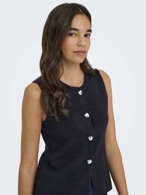 ONLY Ibi Button SL Vest | Night Sky
