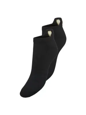 ONLY Lea Heart Tennis Sock 2 Pack | Black