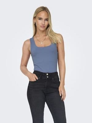 ONLY Lea S/L 2-Ways Fit Top | Indigo