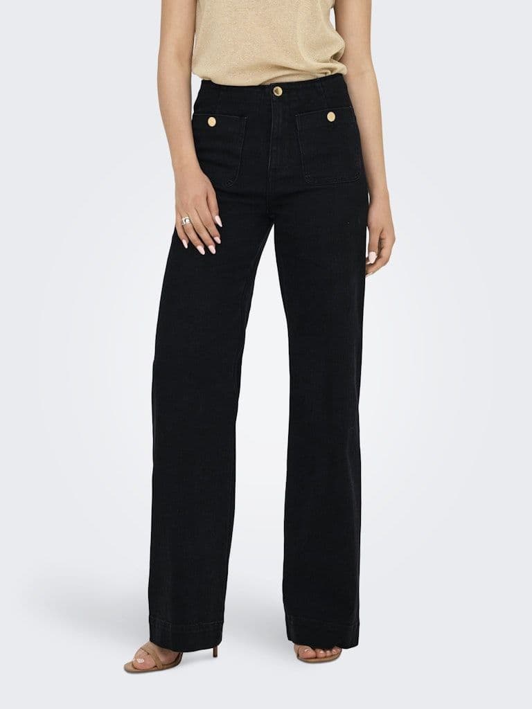 ONLY Madeline High-Waisted Pocket Denim Jeans Black