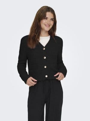 ONLY Maggie Life LS V-Neck Cardigan | Black