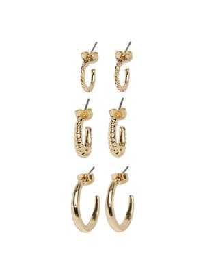 Pieces Fella D 3-Pack Earrings  | Gold