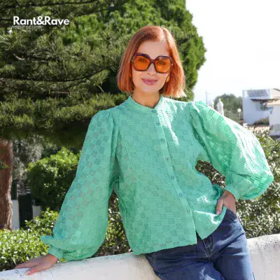 Rant & Rave Zuri Blouse | Green  RR43-P12