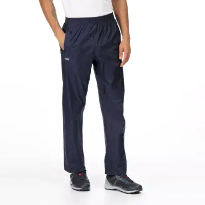 Regatta Men's Pack-It Waterproof Overtrousers | Navy RMW149