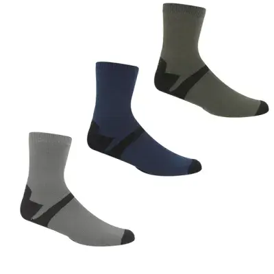 Regatta  Mens 3 pack Socks | Steel RMH048