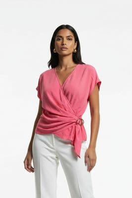 Saint Maine Tie Side Top | Coral  2552