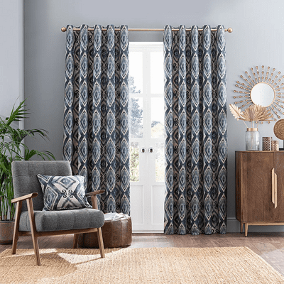 Santa Rosa Eyelet Curtains Navy