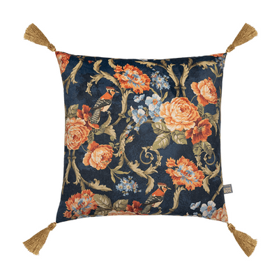 Scatter Box 3CT1456A Baroque Navy Floral Cushion