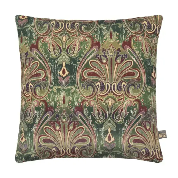 Scatter Box Vintage Damask Filled Cushion 45X45CM | Green   3CT1479A