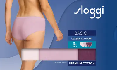 Sloggi 3 Pack Basic Midi  Brief  | Multi colour 10105593