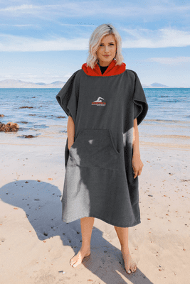 STC212A  SwimTech Adult Microfiber Poncho Grey