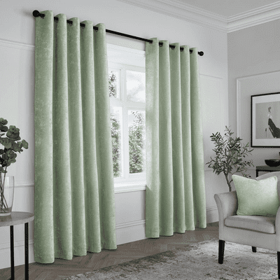 Stematclo Textured Chenille Curtains| Green