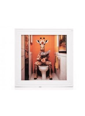 Stonewall Gallery  Framed Picture Giraffe In The Bathroom |ZH39