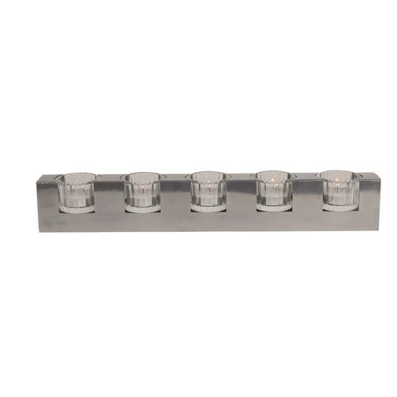 Straits 5 Tealight Holder 40cm  | Silver 33332