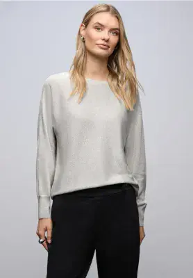 Street One Lurex Dolman Top | Grey 303623