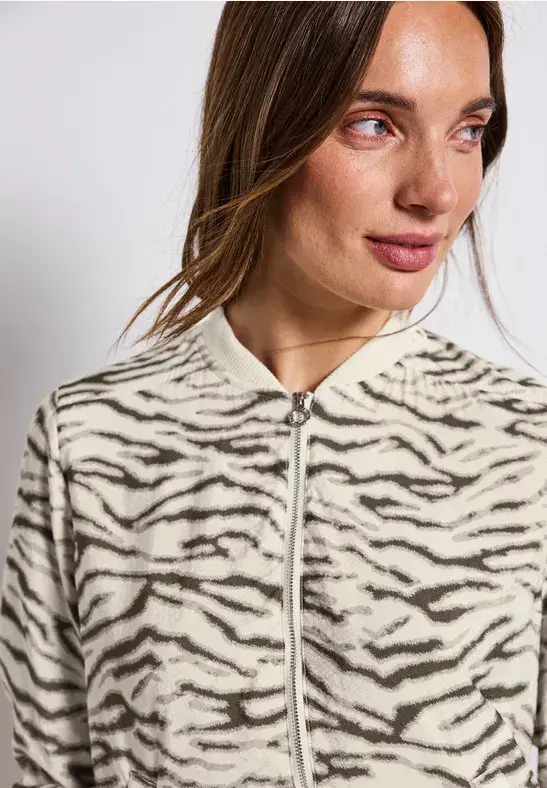 Street One Print Bomber Jacket Brown 212723