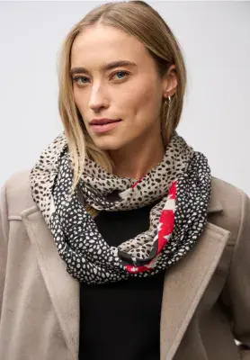 Street One Print Loop  Scarf | Black  572943