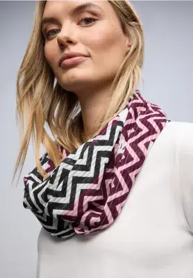 Street One Print Loop Scarf | Black 572989
