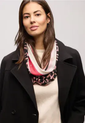 Street One Printed Modal Loop Scarf | Apricot 573013