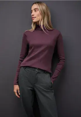 Street One Roll Neck Shirt | Berry 324249