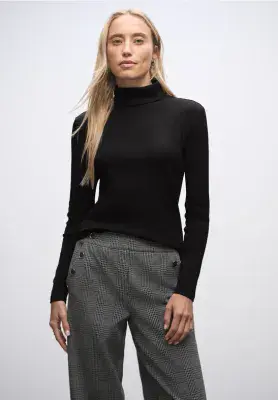 Street One Roll Neck Shirt | Black  324249