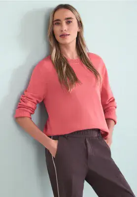 Street One Round Neck Pullover | Coral 303766
