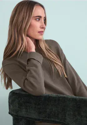 Street One Round Neck Pullover | Mocha 303766